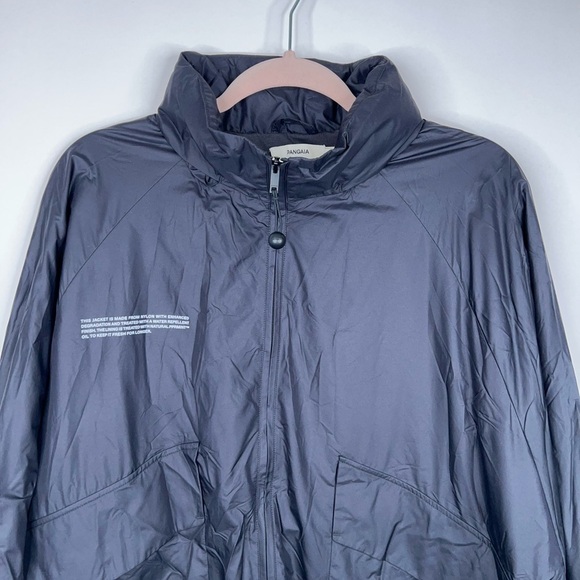 Pangaia Black Nylon Jacket Hooded Zip Up Oversized Unisex Minimalist Medium - Picture 2 of 16